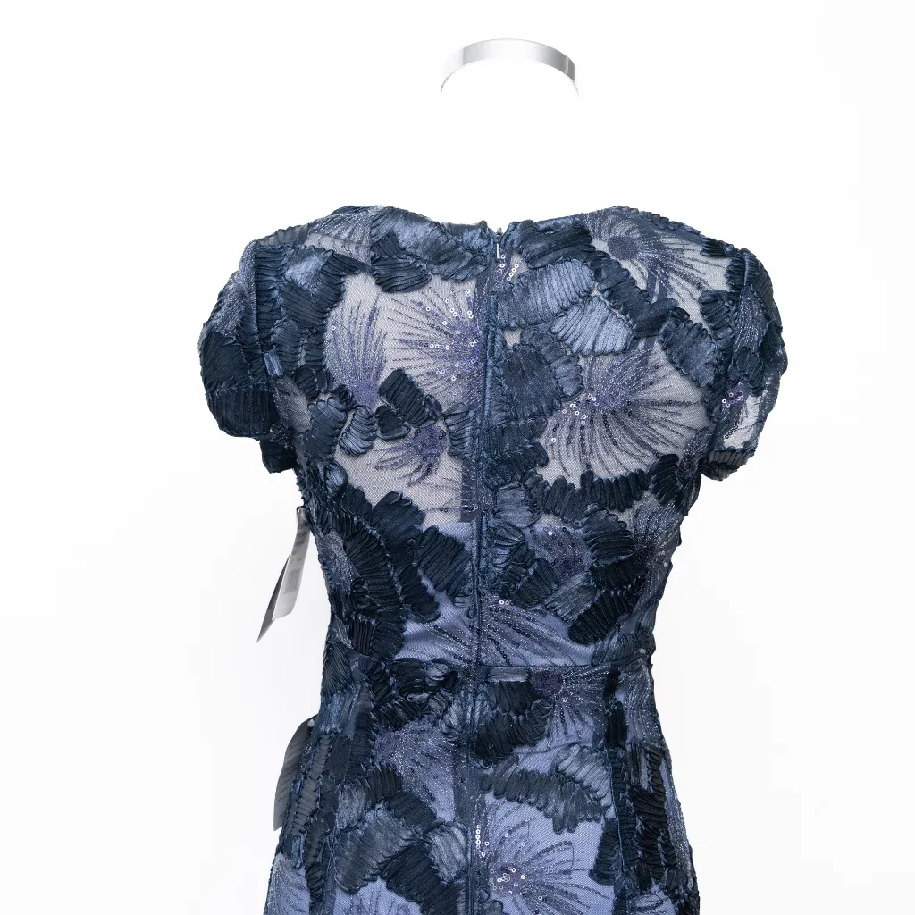 Betsy & Adam - Flower Embroidered Cap Sleeve Gown - Image 11