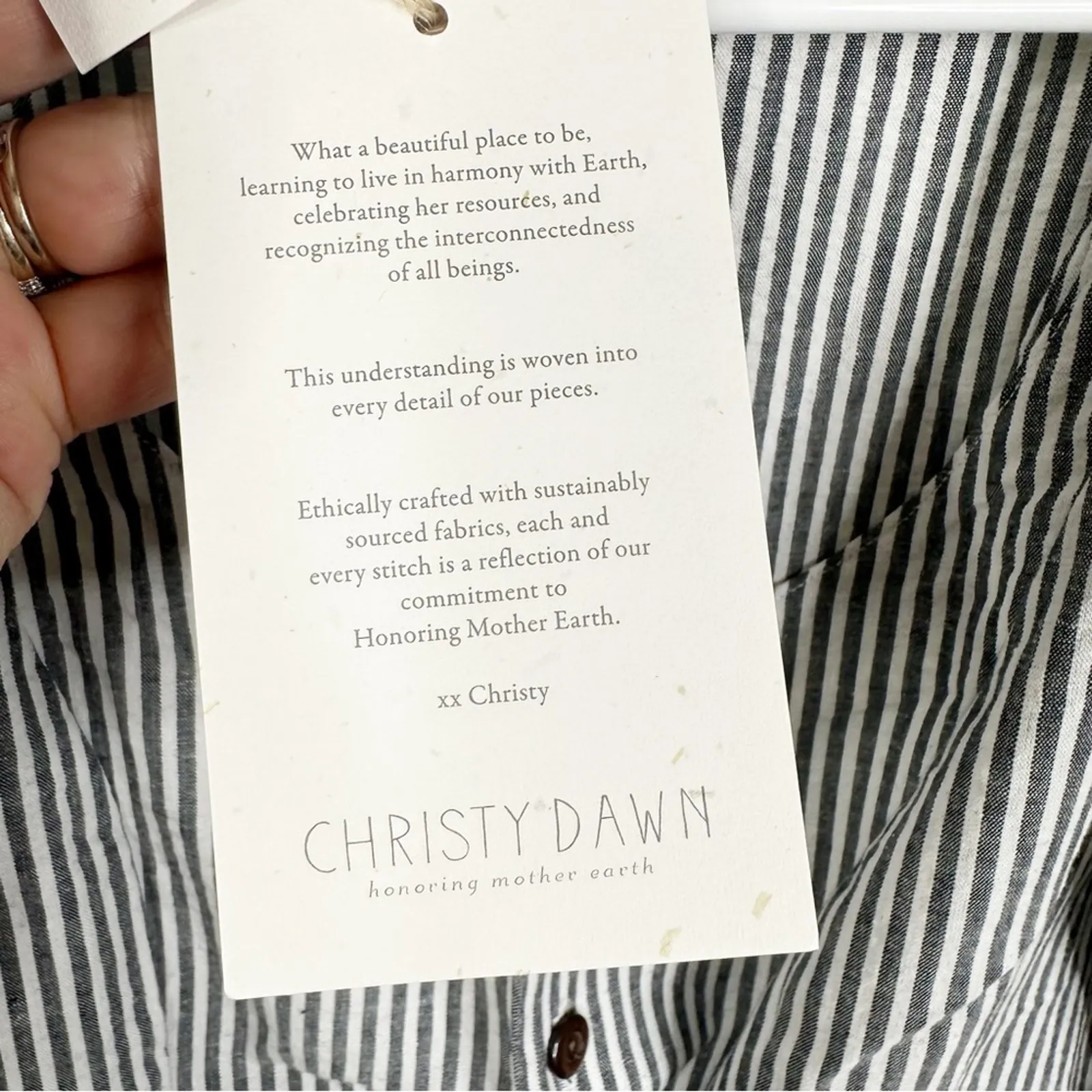 NEW Christy Dawn The Lennon Dress in Pewter Stripe Short Sleeve Midi Length XS - Image 10