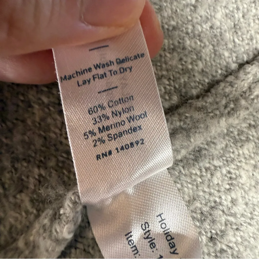 Marine Layer Cotton & Merino Wool Longline Gray Open Front Shawl Cardigan Small - Image 5