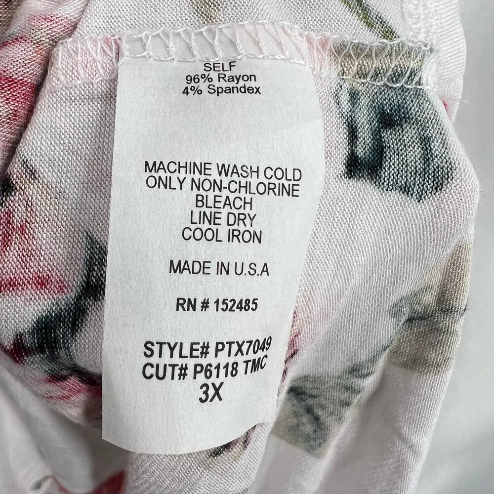 Papermoon Top 3X Sleeveless Floral Print Smocking Detail New - Image 4