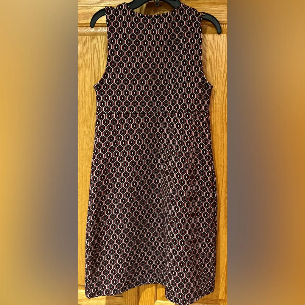 ZARA Trafaluc Geometric Sleeveless‎ Plunging Deep V-Neck Mini Dress Size Small - Image 6