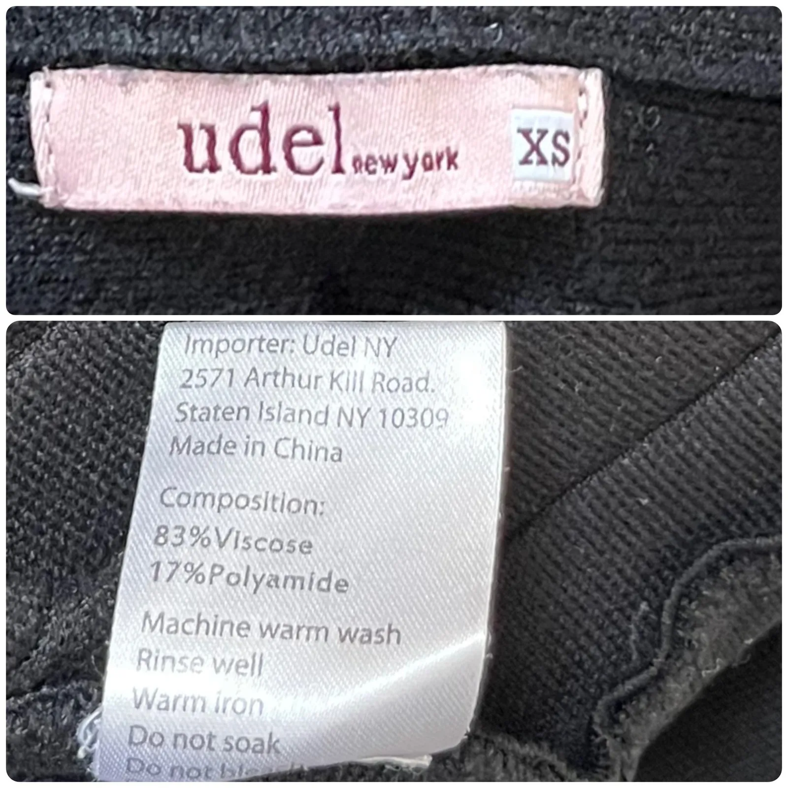 Udel New York Black Knit Elastic Waistband Pleated A Line Skirt Size XS - Image 8