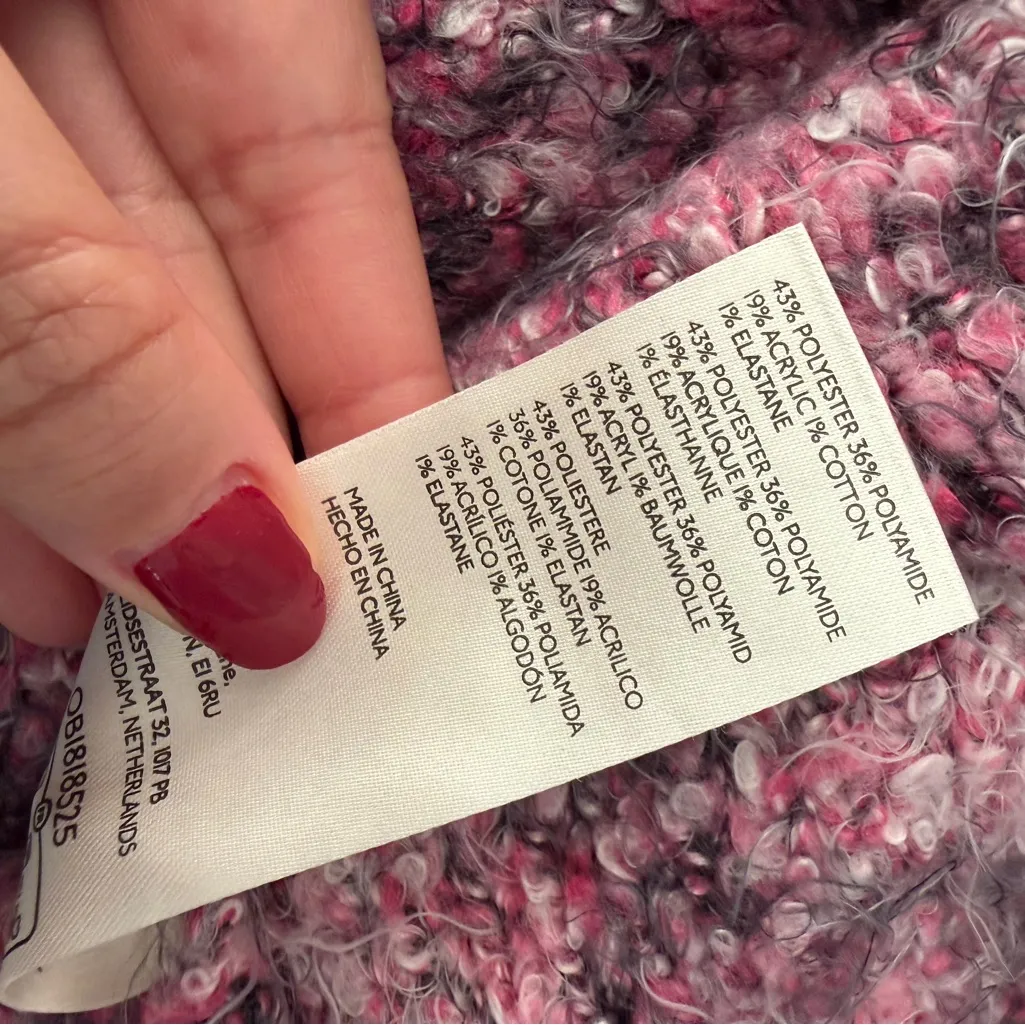 FREE PEOPLE Stellar Confetti Faux Fur Shaggy Oversized Crew Neck Sweater Sz L - Image 7