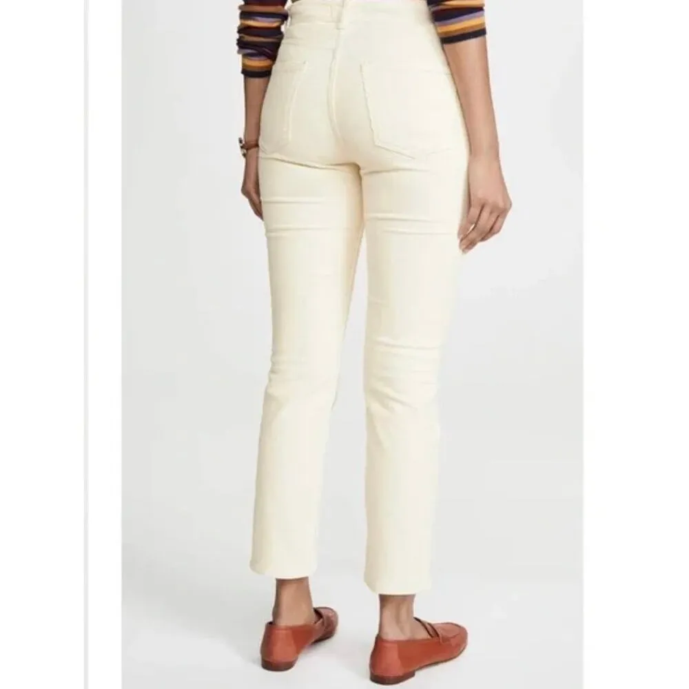 DL1961 Mara Straight Corduroy Off White Mid Rise Instasculpt Ankle Pants 27 - Image 9