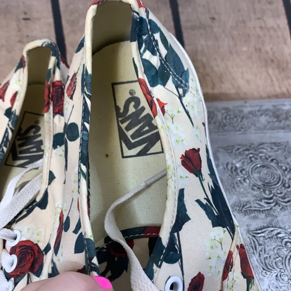 Vans Floral Low Top Sneakers Size 10M/11.5W - Image 8
