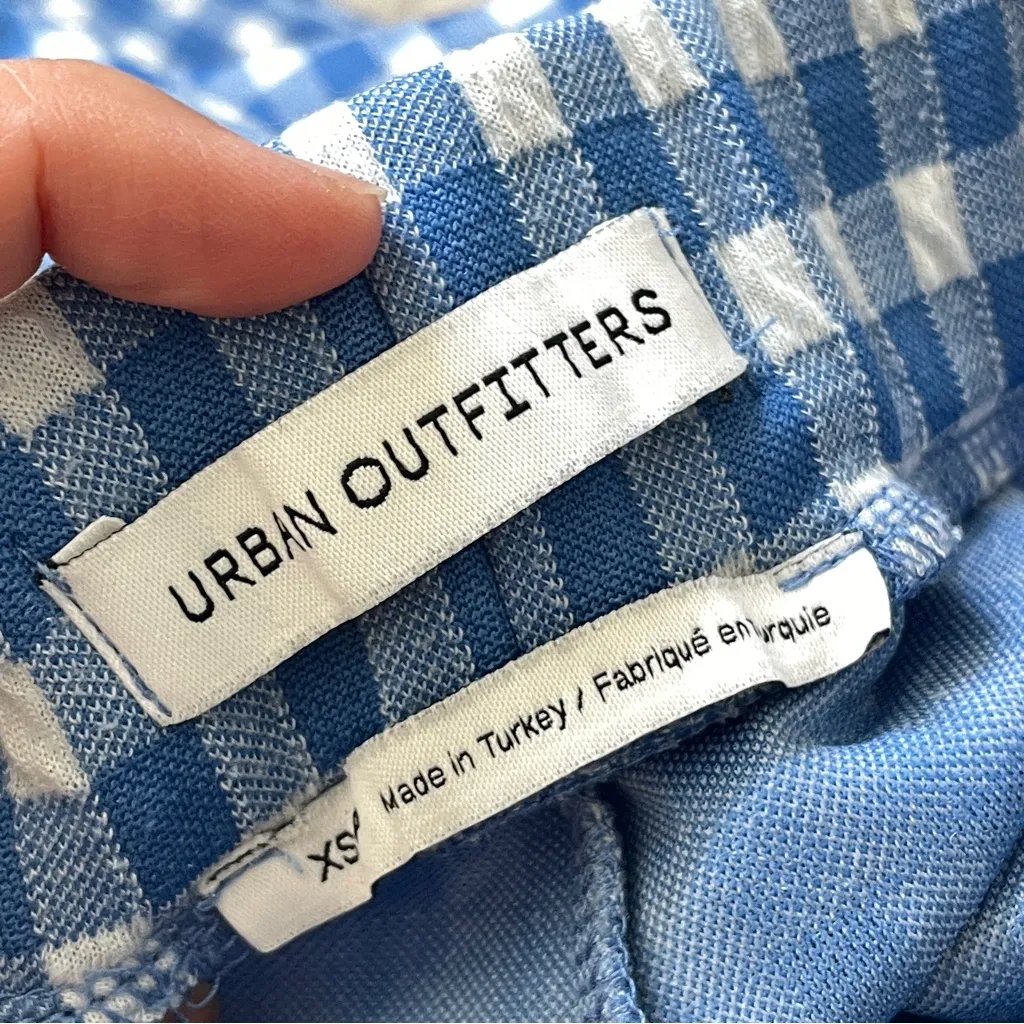 Urban Outfitters Pants gingham check casey kick flare womens Blue (xsmall) - Image 2