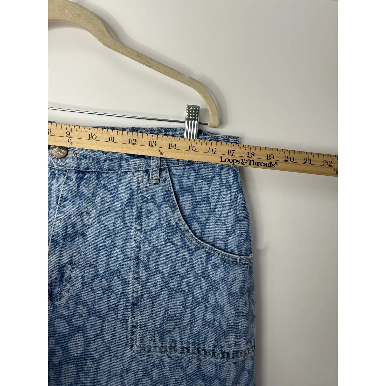 Damson Madder Leopard Print Denim Utility Cargo Pants Size 16 Blue - Image 9