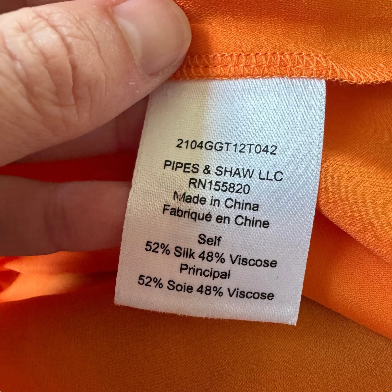 Veronica Beard Tangerine Orange Silk Blouse - Image 6