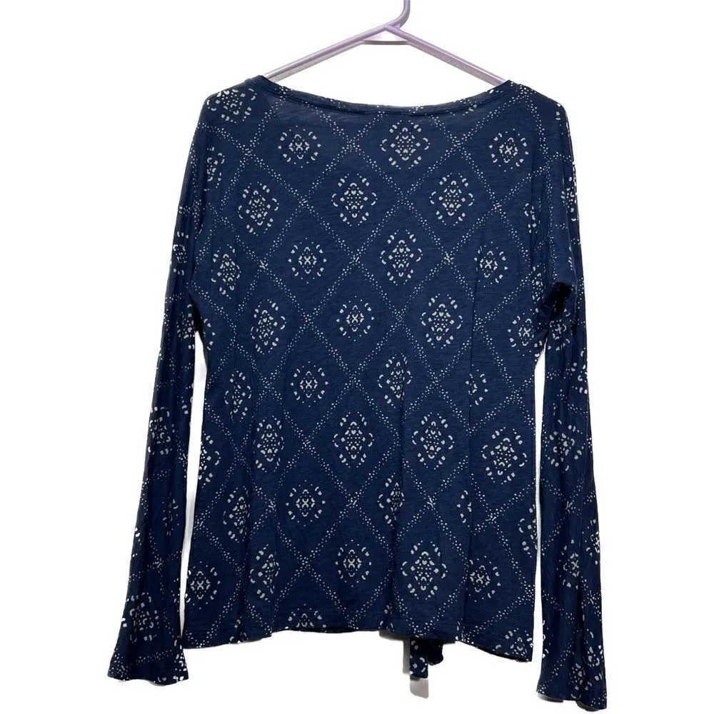 Lucky brand, women, size‎ medium, long sleeve, diamond print, front tie, shirt - Image 8