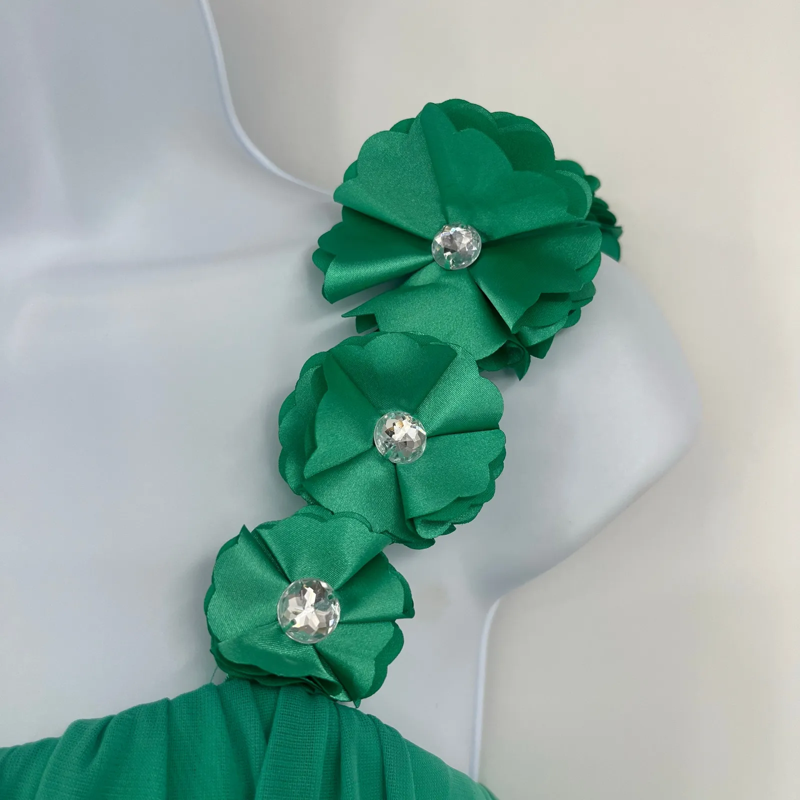 Y2K Sequin Hearts One Strap Babydoll Dress Sz L Hoco Floral Coquette Romantic - Image 9