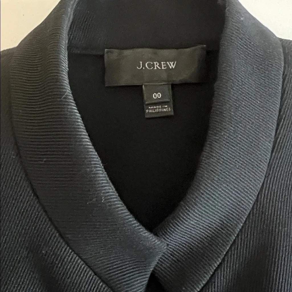 JCrew Tipped Twill Blazer Navy/Black Size 00 - Image 5