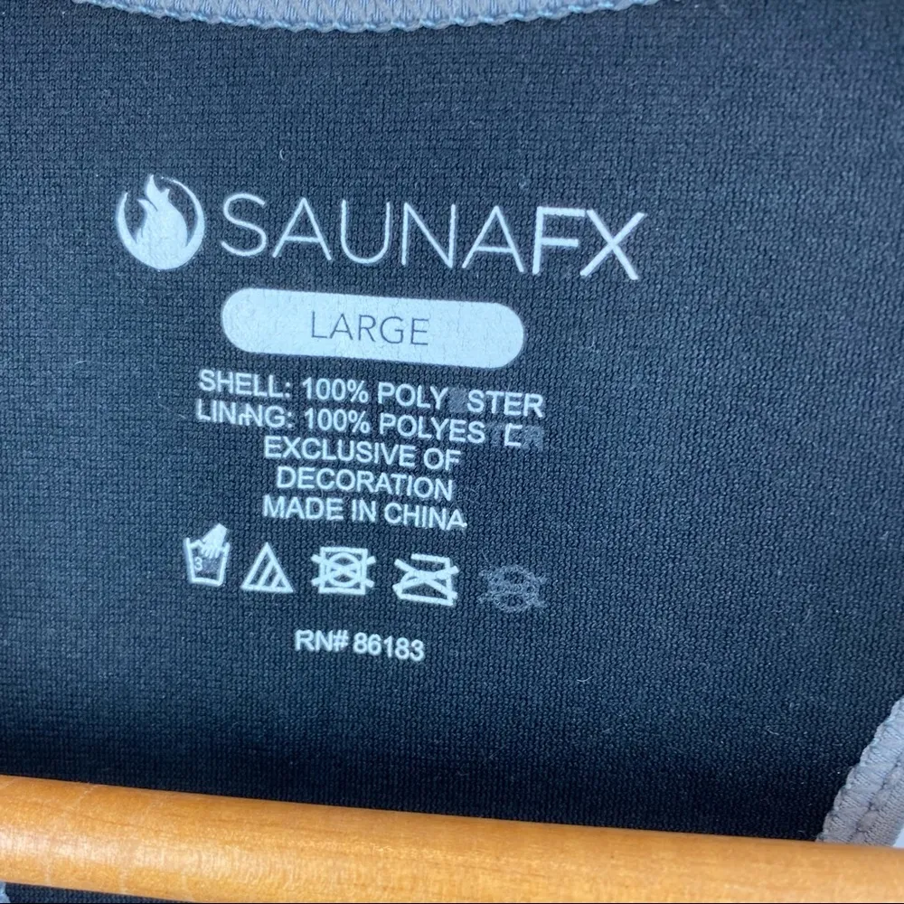 SaunaFX Black & Silver Sleeveless Zip Up Neoprene Wetsuit Top L Size L - Image 7