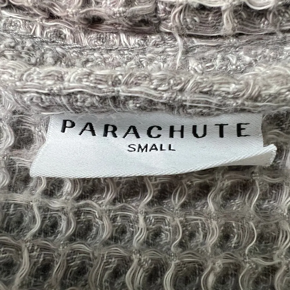 Parachute Robe Womens Small Waffle Knit Open Front 100% Cotton Breathable Cozy Gray - Image 2