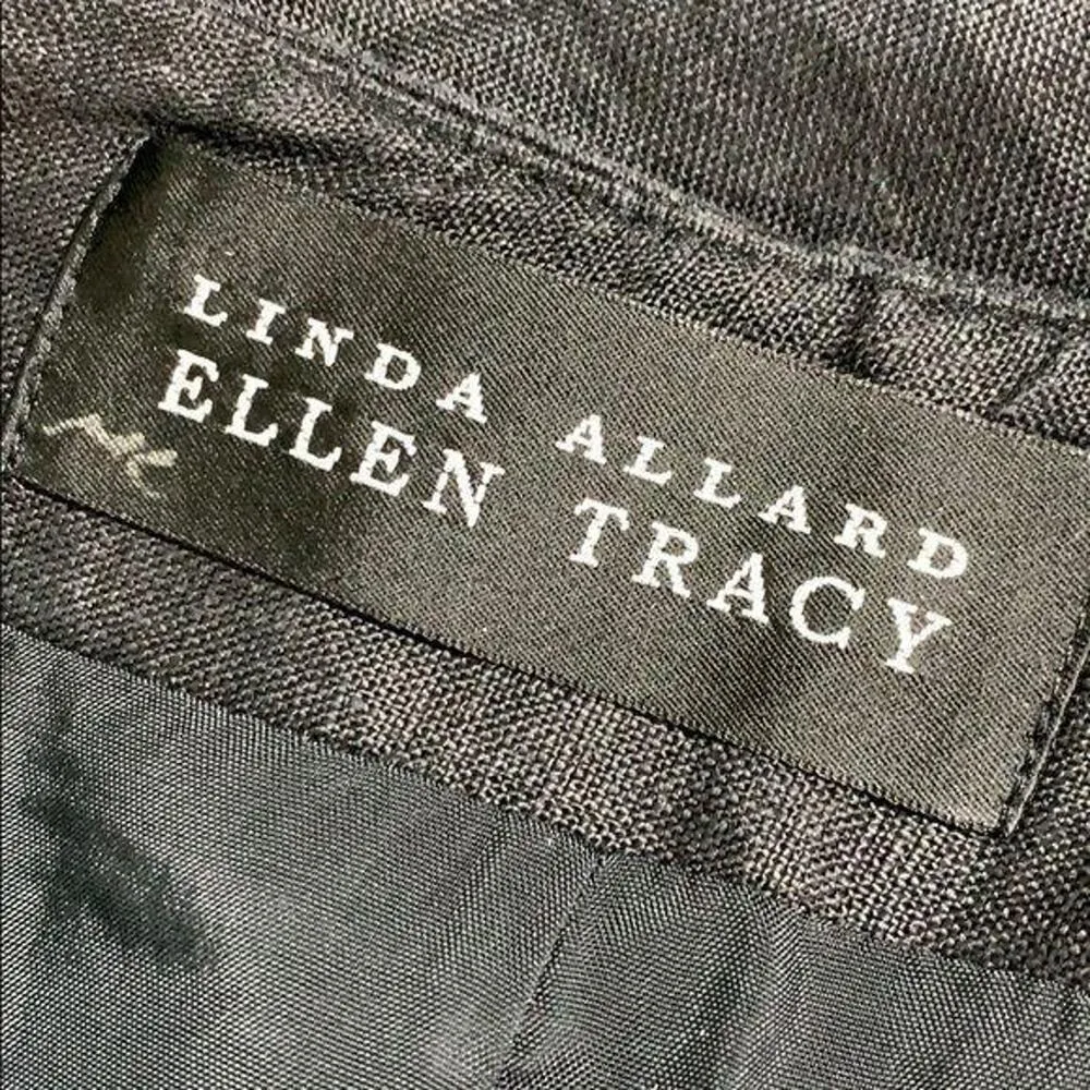 Linda Allard Ellen Tracy Womens Pencil Skirt Lightweight Linen Lined Black Sz 2 - Image 5