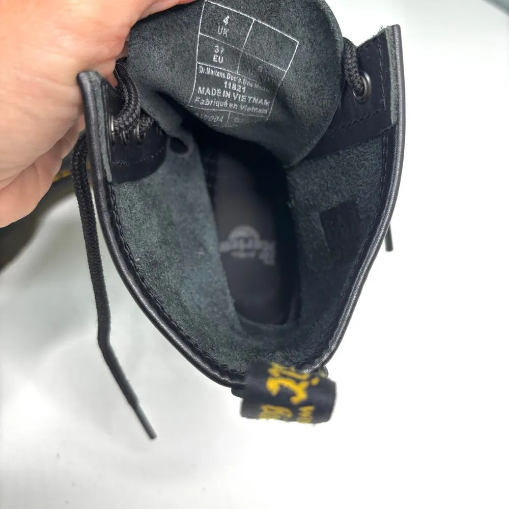 Dr Martens 11821 Black Leather 8 Eye Mid Boots 6 - Image 3