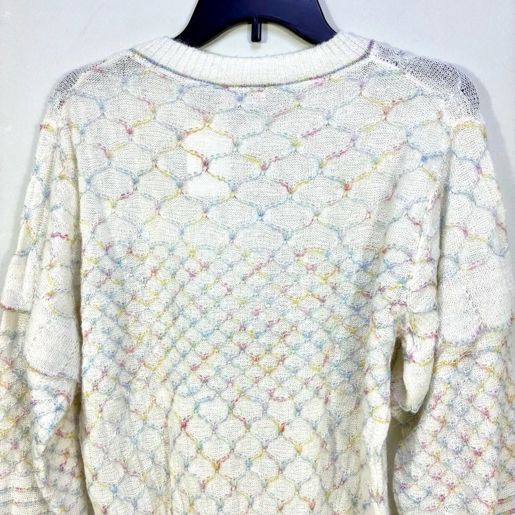 See by Chloe Crewneck Sweater Multicolor White Small NWT - Image 8