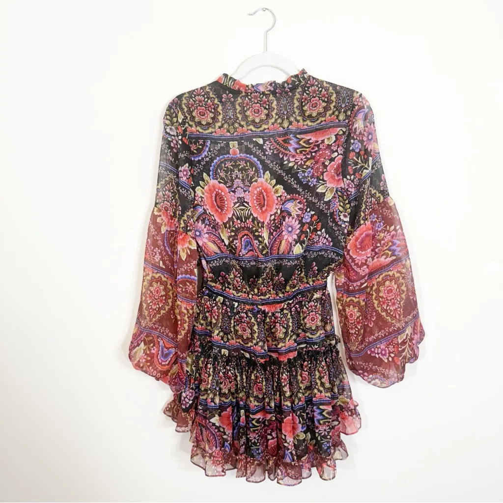 Misa Los Angeles Elisabetta Flora Valentina Floral Flwoy Mini Dress Small - Image 4