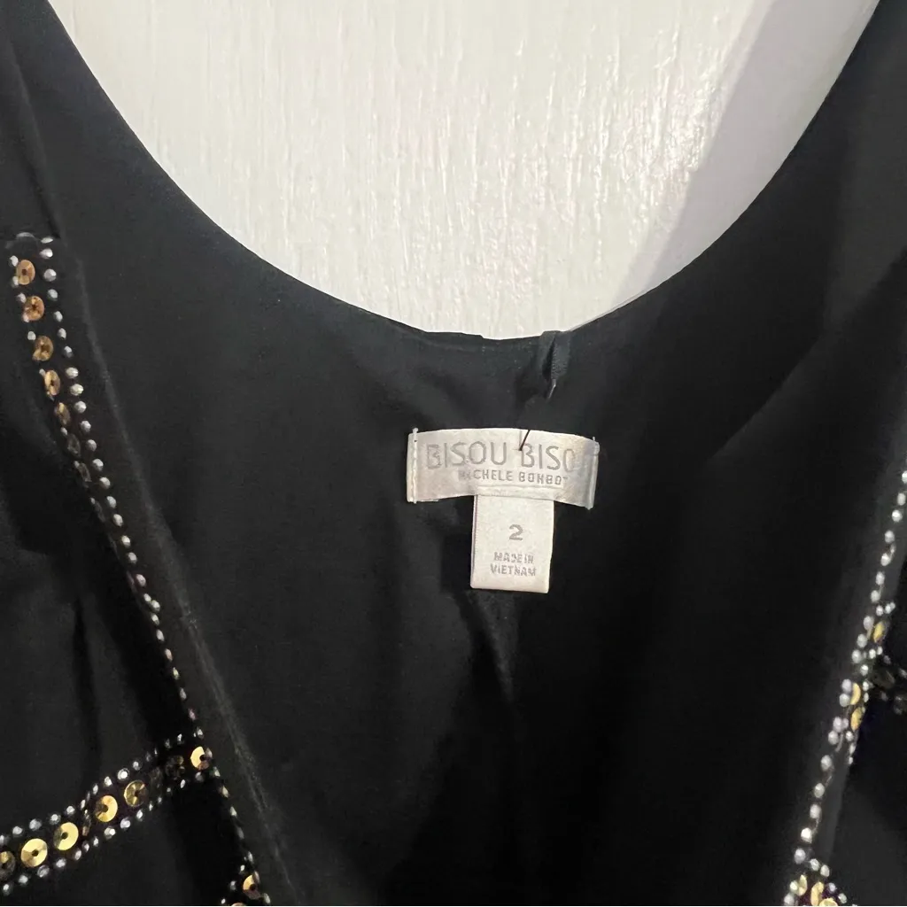 Bisou Bisou Black Dress with Gold Accents - Image 6