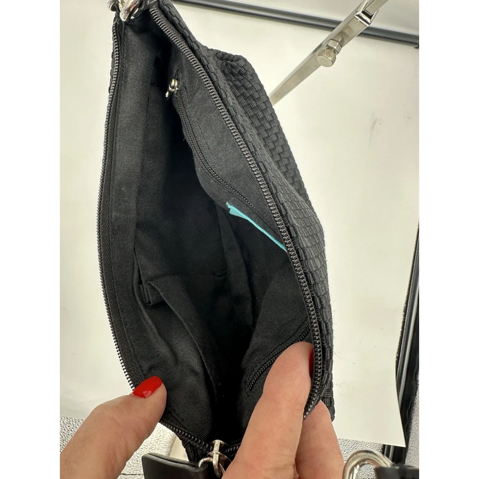 The‎ SAK Womens BlackWoven Clutch Handbag Shoulder Purse Excellent Condition - Image 13