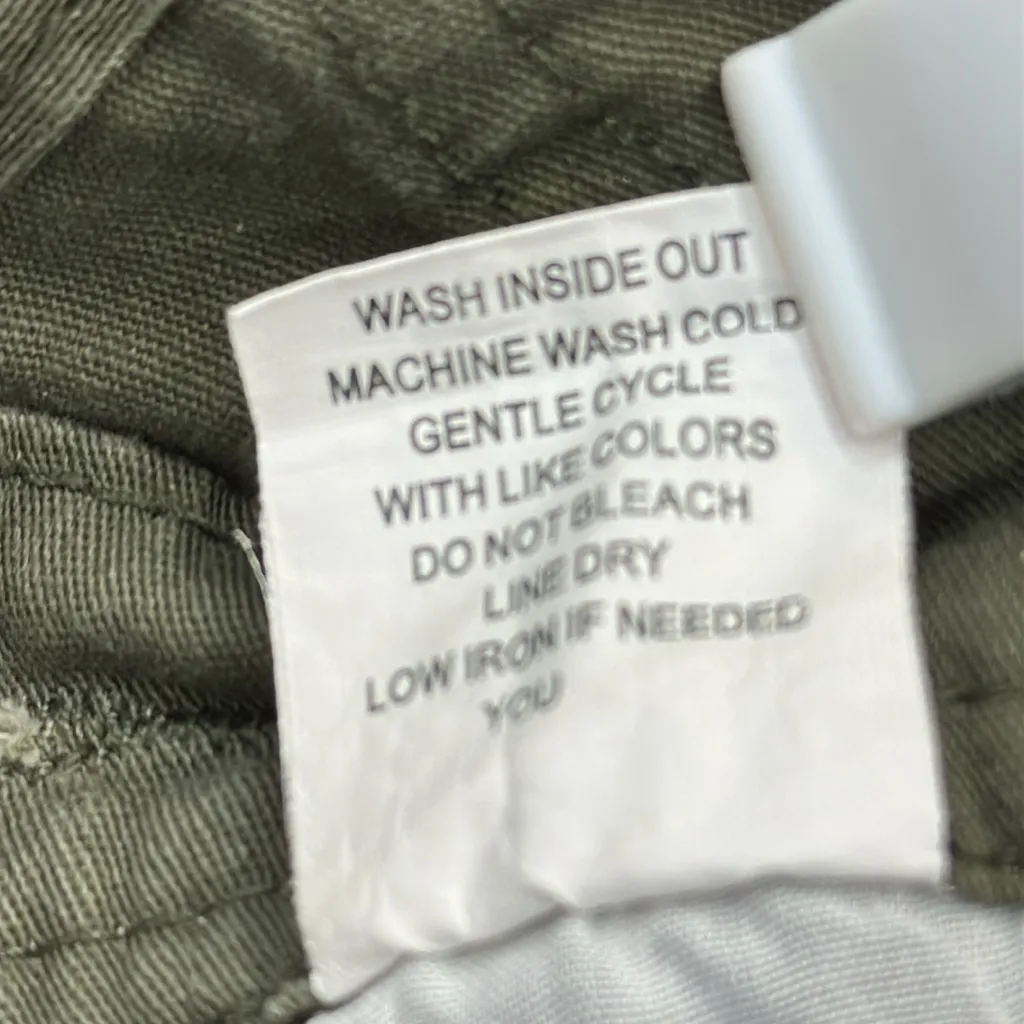 American Bazi Cotton Stretch Skinny Overalls Olive Green 7 Pocket Womens Small - Image 16