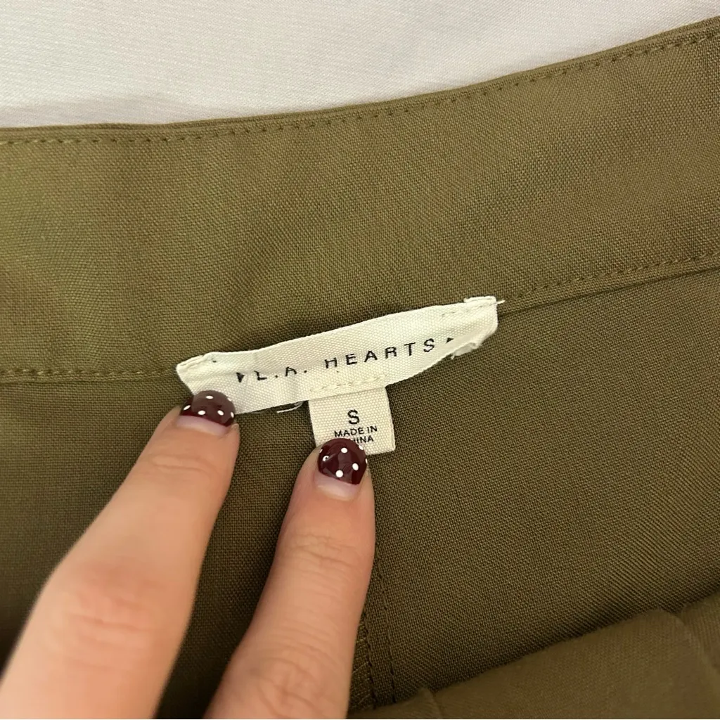 Pacsun LA Hearts Small Olive Green Pleated Cargo Mini Skirt, Skorts Shorts Under - Image 7