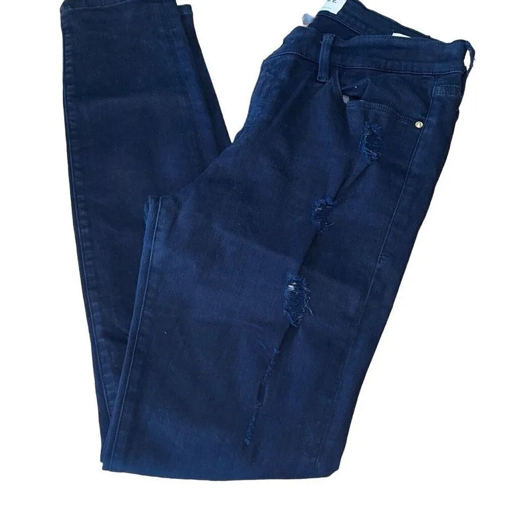 Frame Denim Womens Distressed Le Skinny de Jeanne‎ Deep Blue Dive Size 30 - Image 6