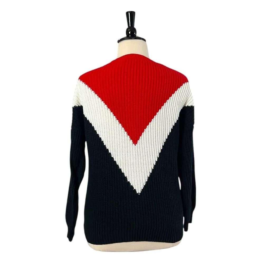 Time and Tru Sweater Chunky Shaker Knit Black Red Cream Women’s Size XL 16/18 - Image 4