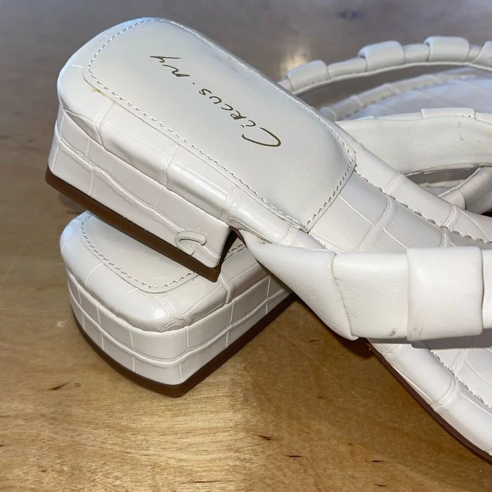 Circus NY By Sam Edelman Womens Croc Embossed Jacinda Flipflop Sandal Ivory Sz 7 - Image 3