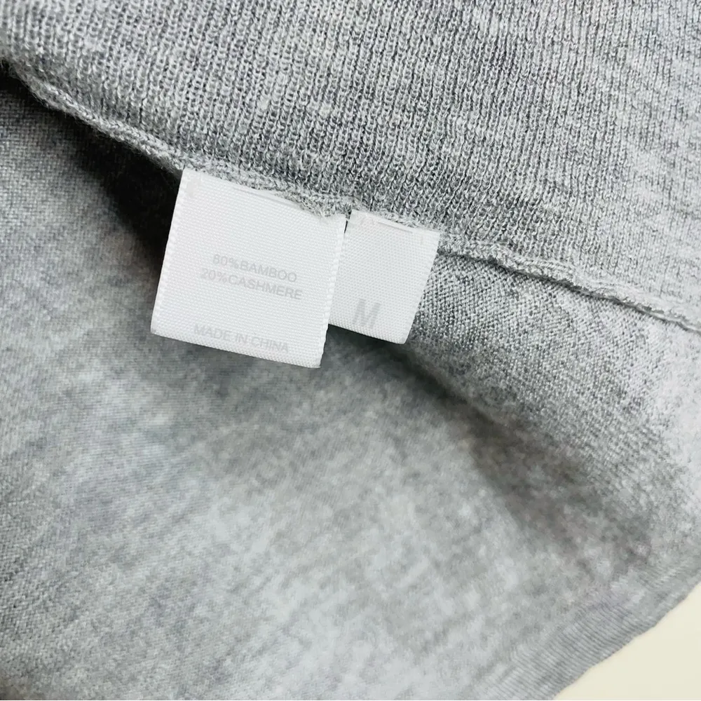 Kokun Bamboo Cashmere Open Front Cardigan Light Grey size M Gray Size M - Image 12