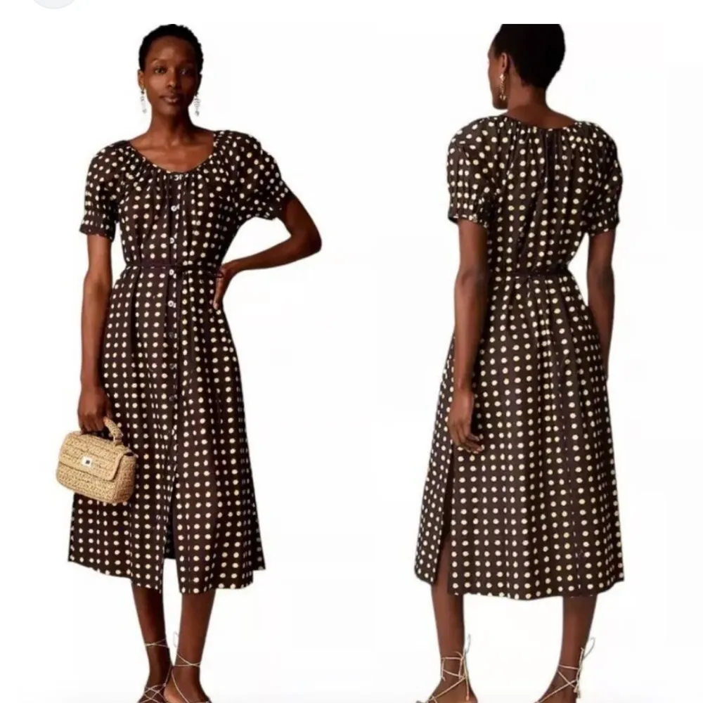 NWT J. Crew poplin patterned midi tie dress XXS - Image 2