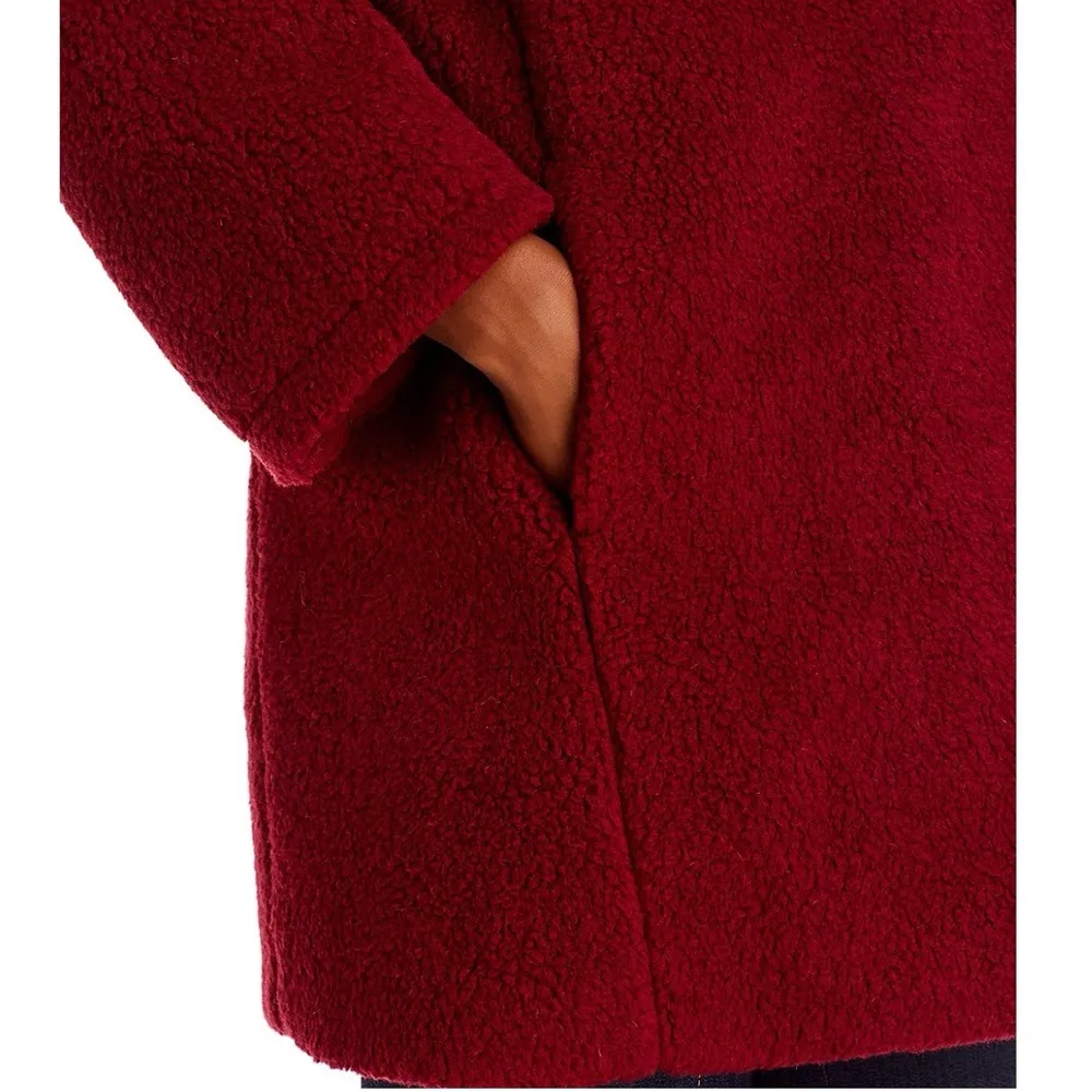 ICONS Cinzia Rocca Wool Teddy Pea Coat in Red, Size 10 NWT $1,005 Made in Italy Red - Image 7