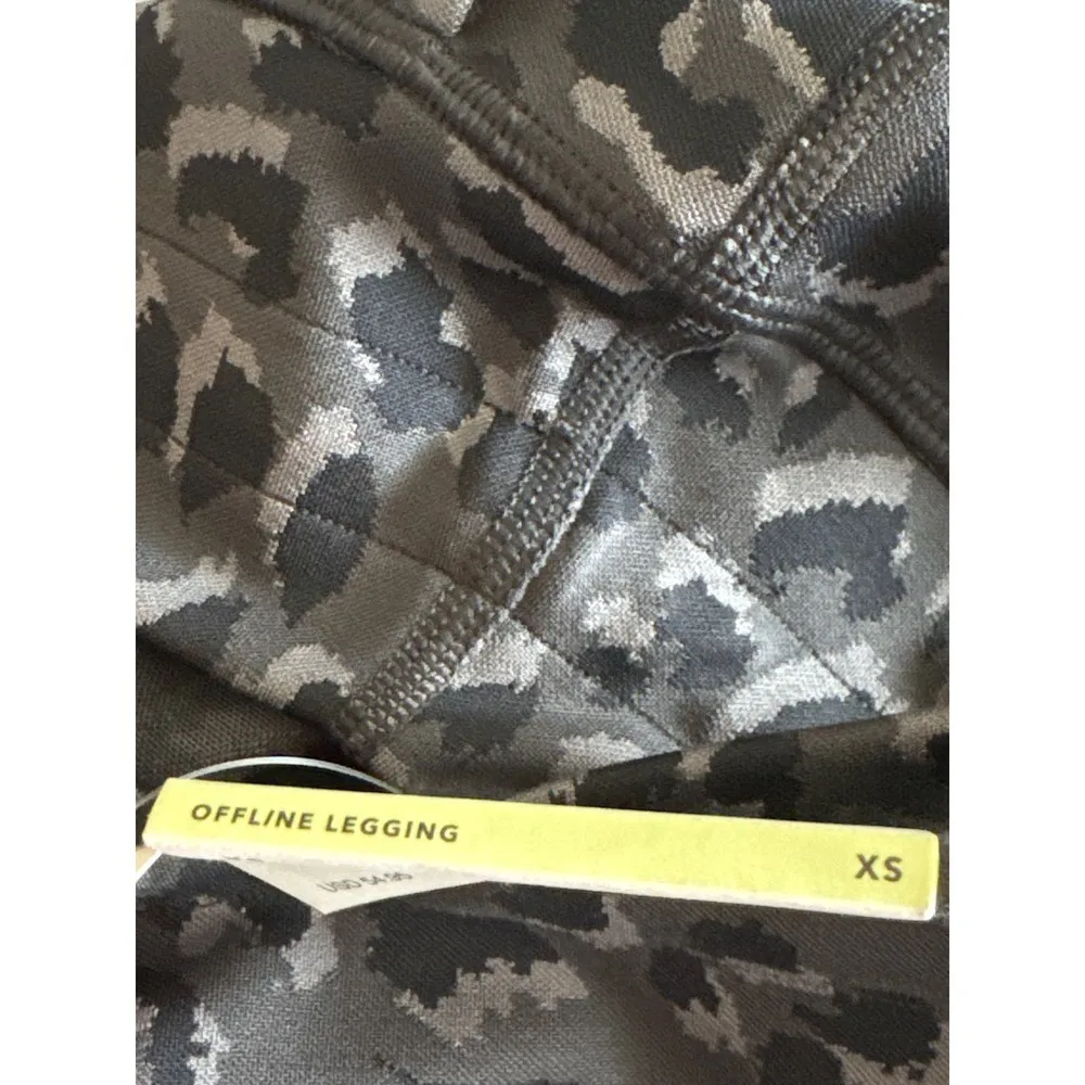 Offline By Aerie High Rise Tie Front Giraffe Pattern Black Gray Leggings XS‎ NWT - Image 9