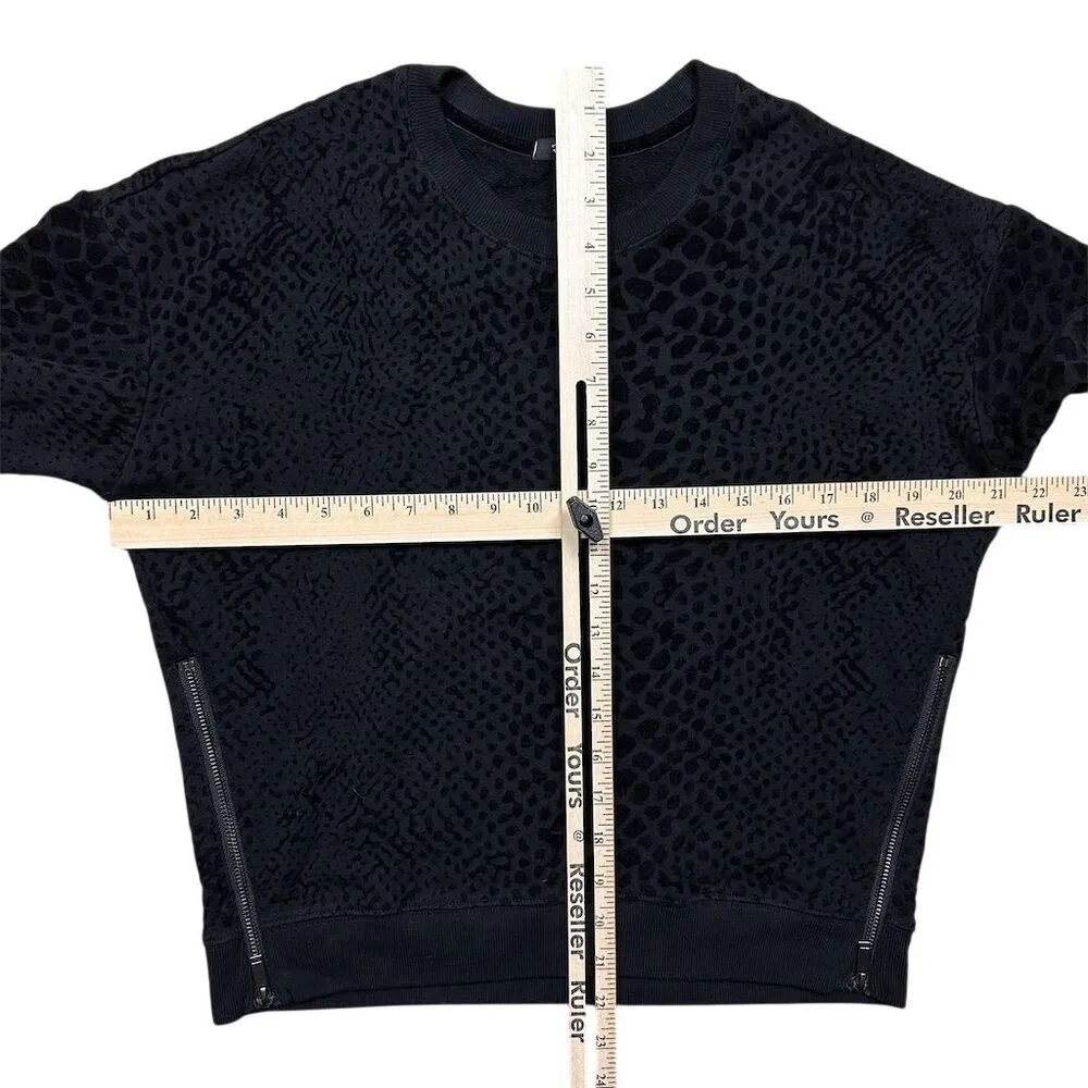 Rails Women's Black Animal Print Sweatshirt XS Marlo Flocked Cobra Pattern - Image 5