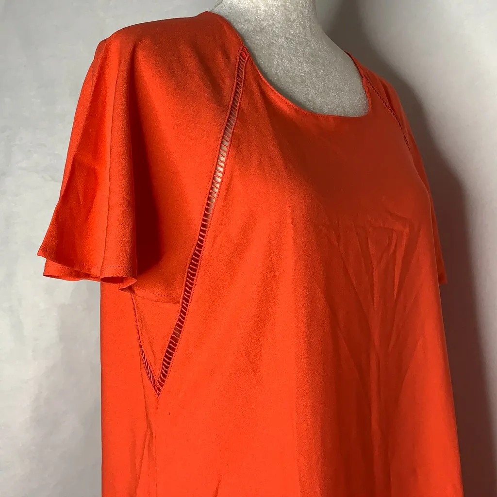 Limited Fiesta Orange Flare Sleeve Shift Dress 4PE - Image 3