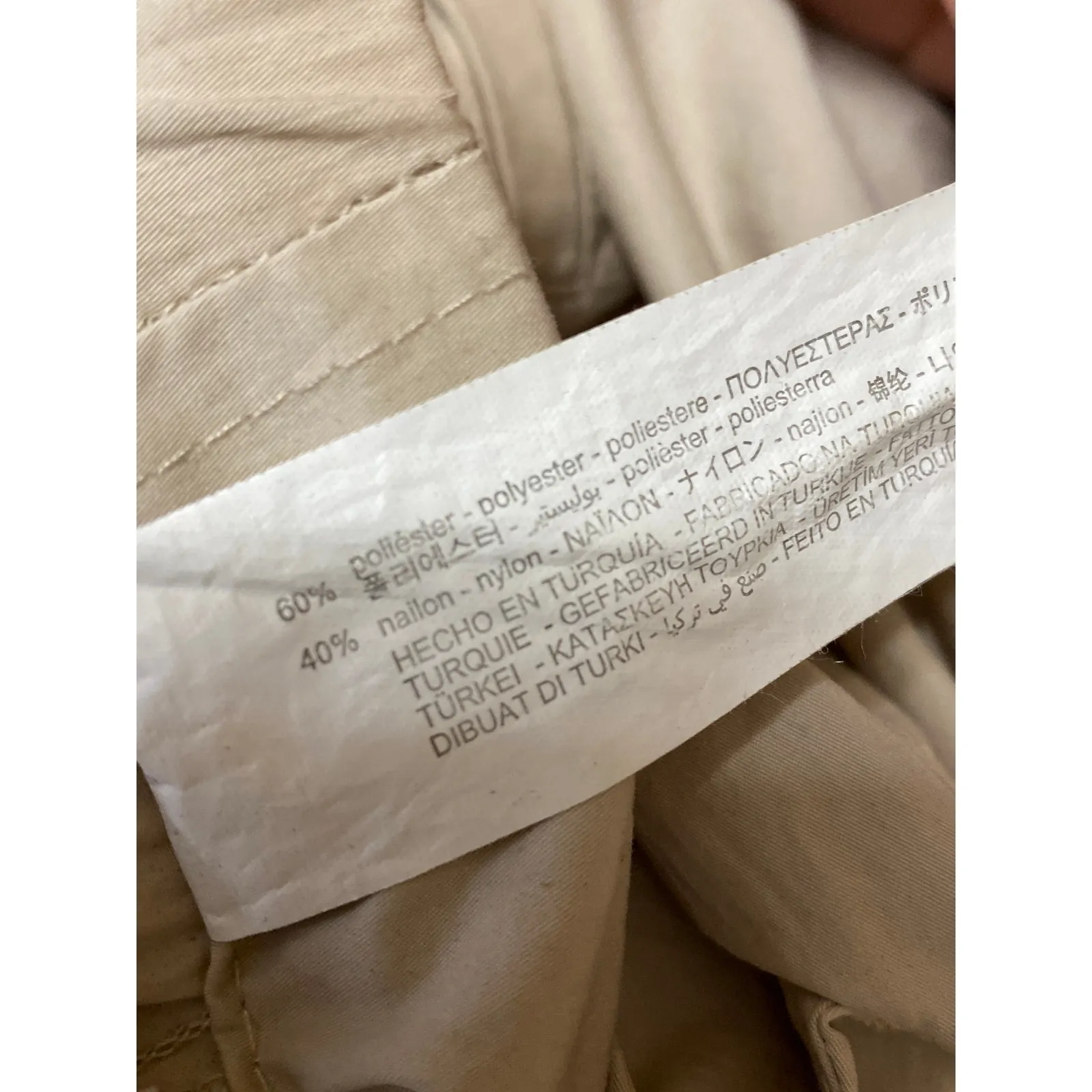 Zara Cream Cinched Tie High Waisted Wide Leg Trousers Windbreaker Baggy Pants S - Image 5