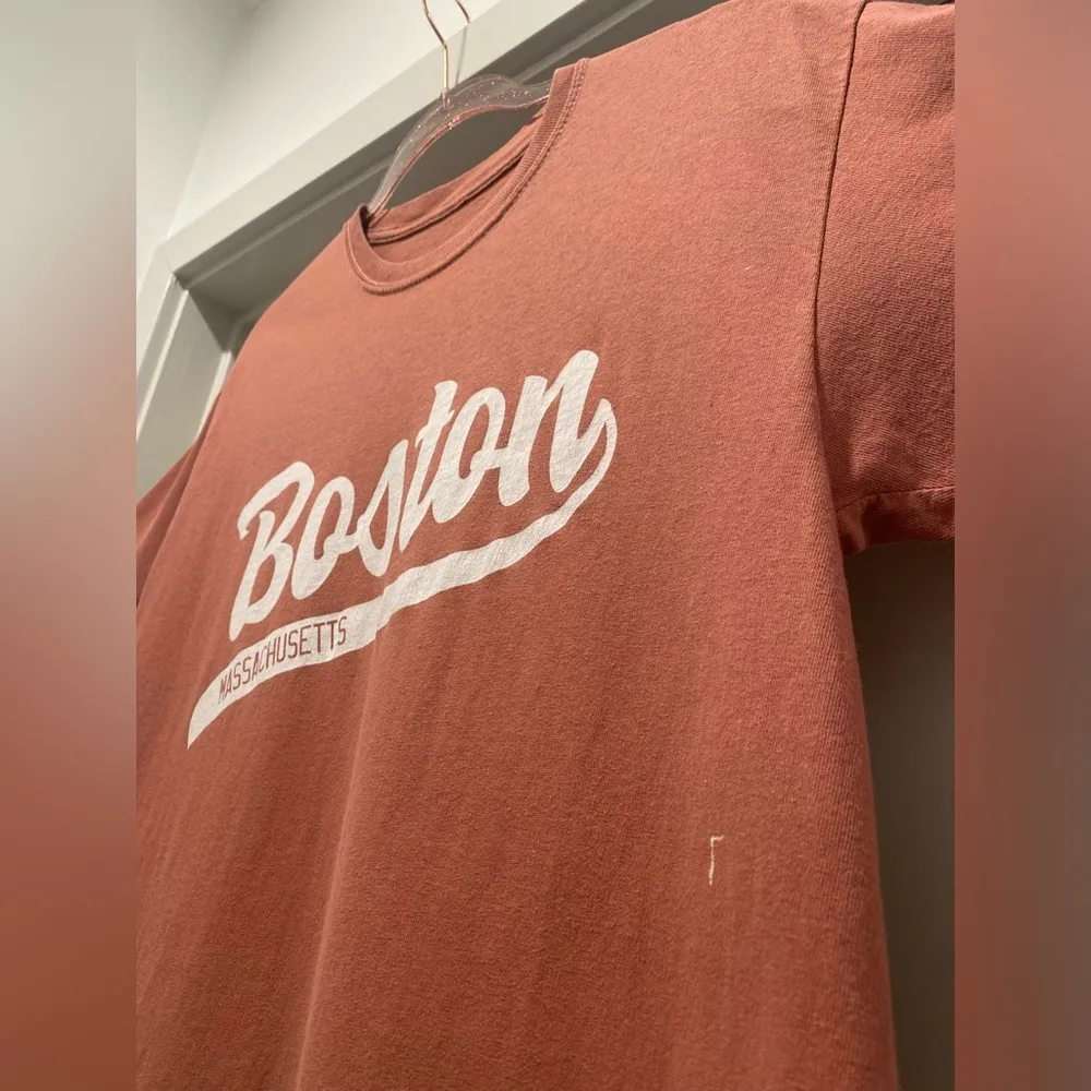 Tilly's Faded Burgundy Red Boston Retro Women's Oversized Graphic Tee - Image 9