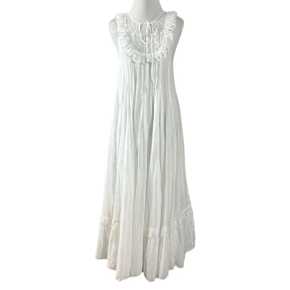 Urban Outfitters Brandy Lace Midi Dress White Medium Ethereal Dainty Western - Image 8