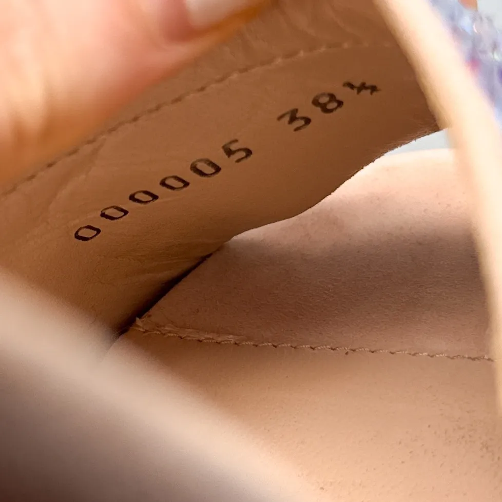 Giuseppe Zanotti Isidora Iridescent Rhinestone Platform Mule Pump Heel Nude 38.5 - Image 13