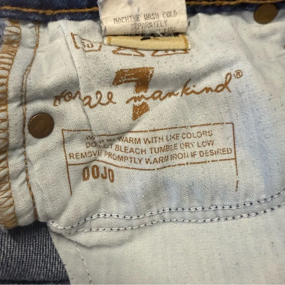 7 For All Mankind DOJO Jeans Size 28 Wide Leg Flare Dark Wash USA y2k - Image 7