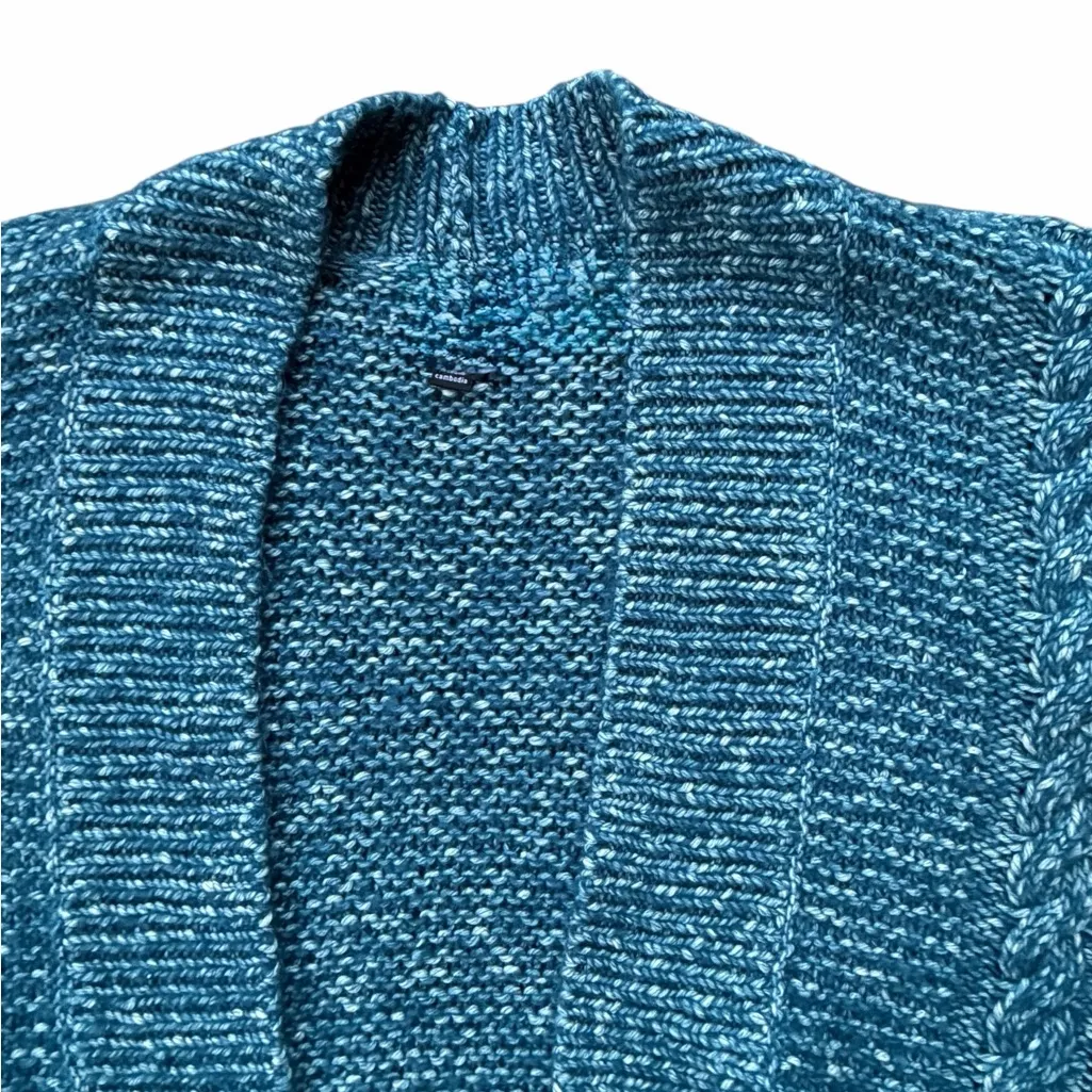 CAbi Cardigan Womens Small Blue Sweater 5016 Astral Knit Cable Chunky Cozy Soft - Image 7