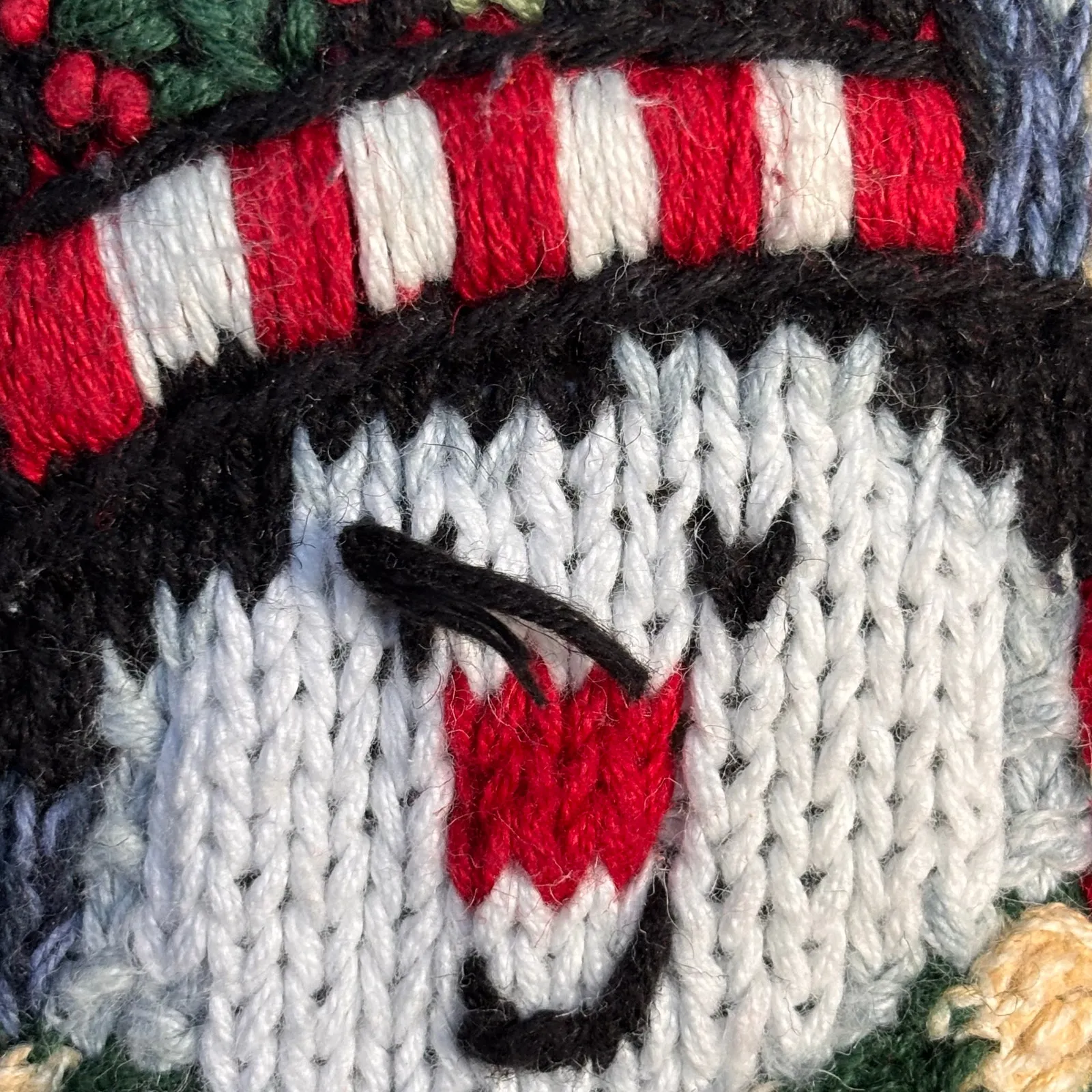 Vintage Tiara International Snowman Christmas Sweater Blue Knit Pullover Large - Image 9