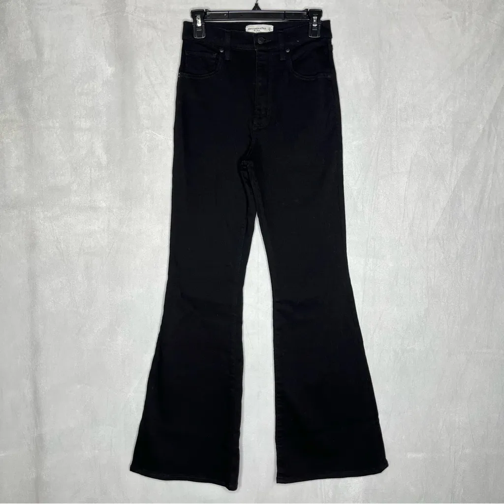Abercrombie & Fitch Black Flare Ultra High Rise Jeans - Image 5