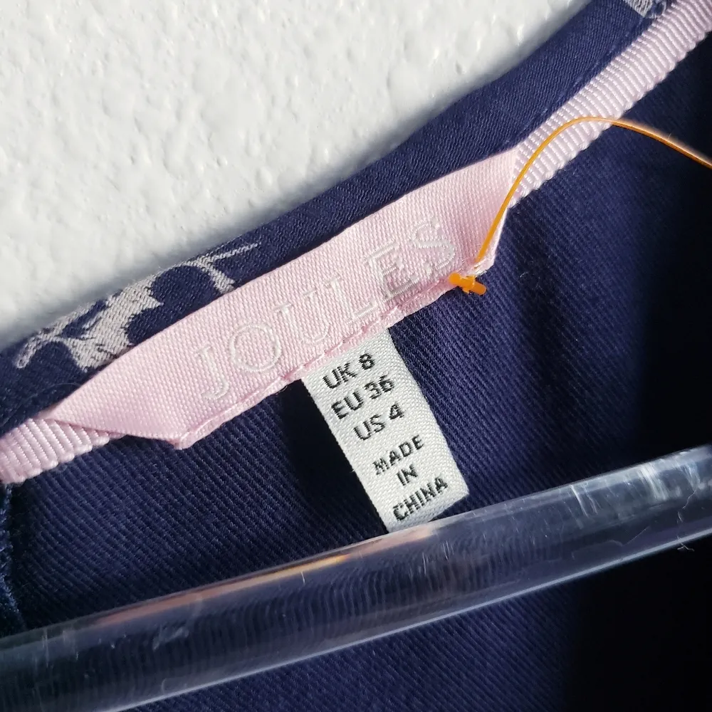 Joules Love Bees Gardenia 3/4 Sleeve Mini Dress Blue - Image 7