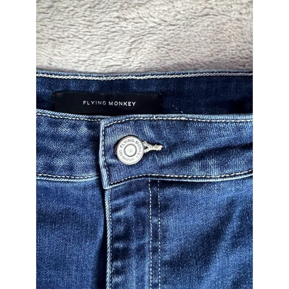 Flying Monkey Women's High Rise Flare Jeans Blue Size 30 - Image 3