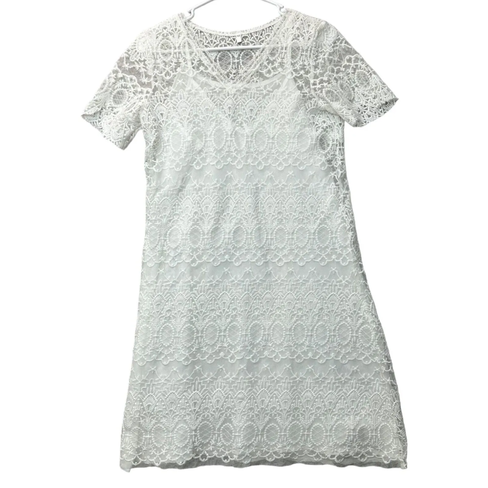 Womens White Crochet Lace‎ Knee - Image 3