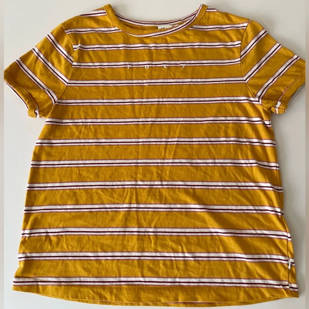 Roxy Salted Feeling Short-Sleeve Striped Retro T-Shirt Women’s Size Small - Image 3