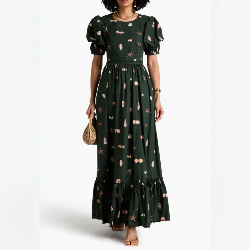 NWT Agua By Agua Bendita Amapola Open Back Maxi Dress Size XS Black - Image 8