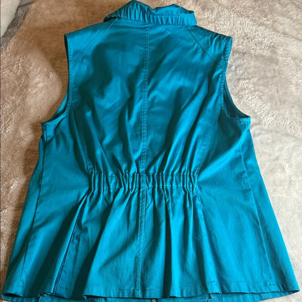 Christopher & Banks Teal Ruffle Vest - Image 7
