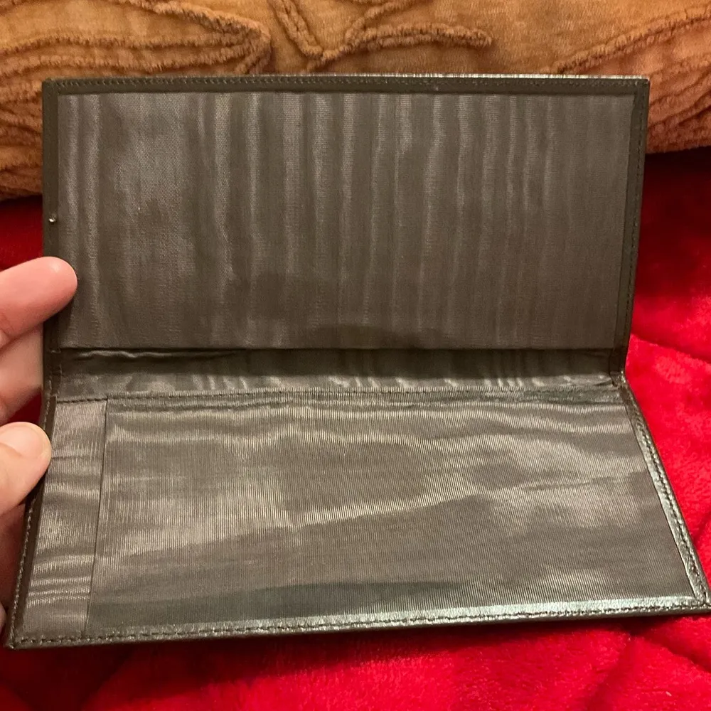 This is a very cool Vintage maroon leather Givenchy Paris checkbook wallet - Image 4