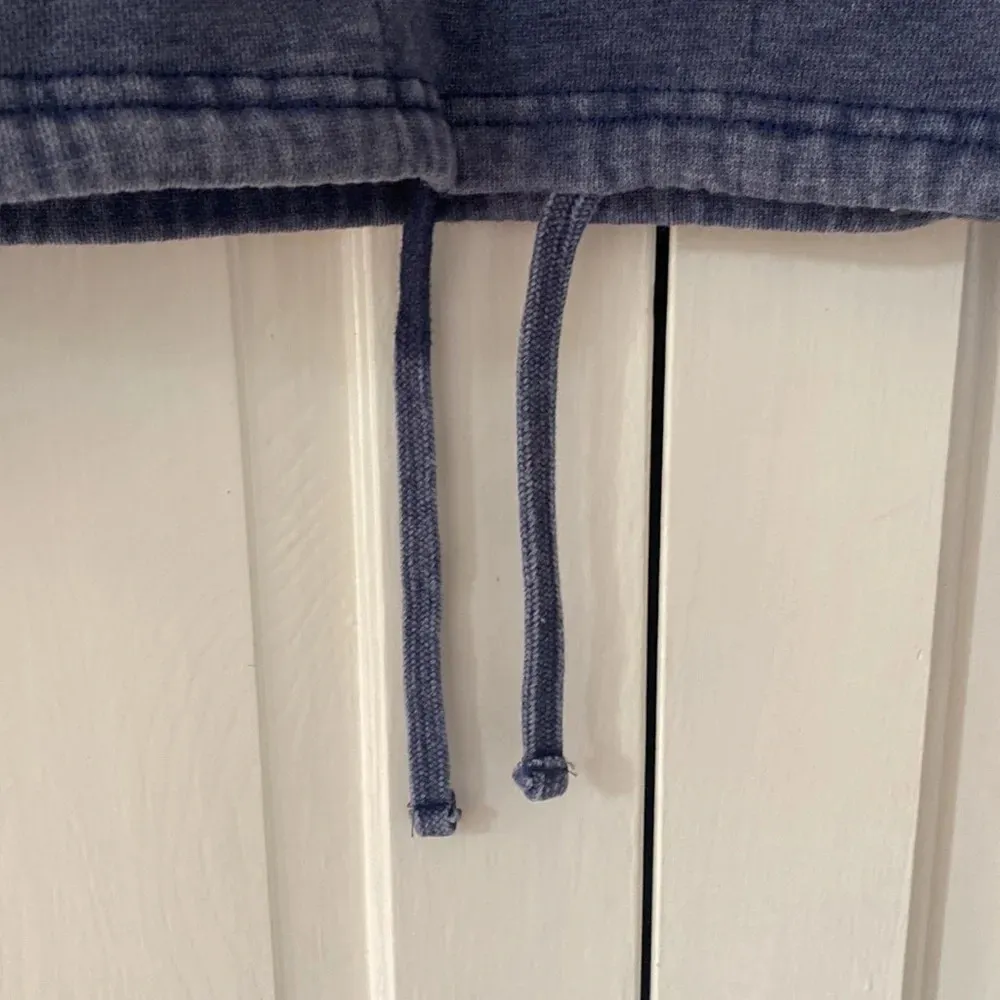 Champion Hoodie Blue Script‎ Logo Hooded Sweatshirt Drawstring Waist Chambray - Image 4